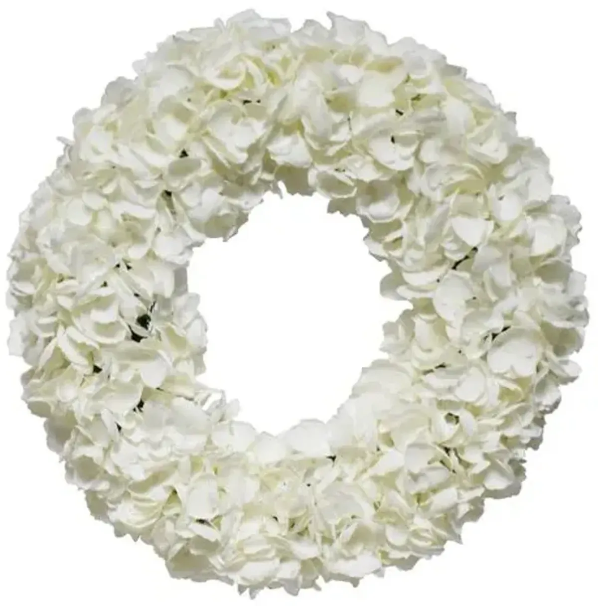 20" Hydrangea Wreath - Faux - White