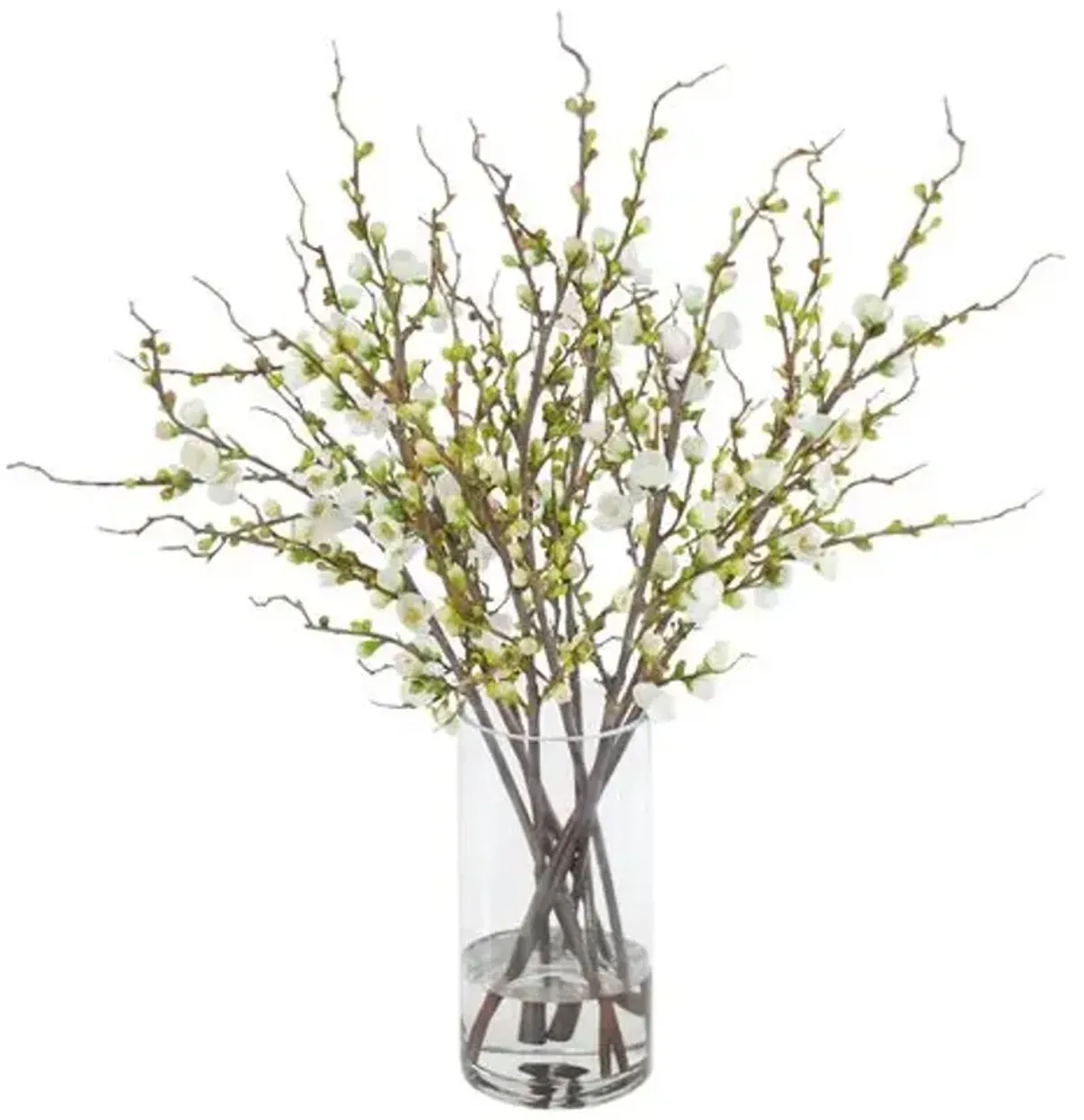 21" Peach Blossom Arrangement - Faux - White