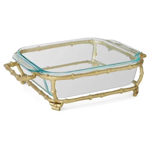 Larsen Square Casserole Holder - Gold