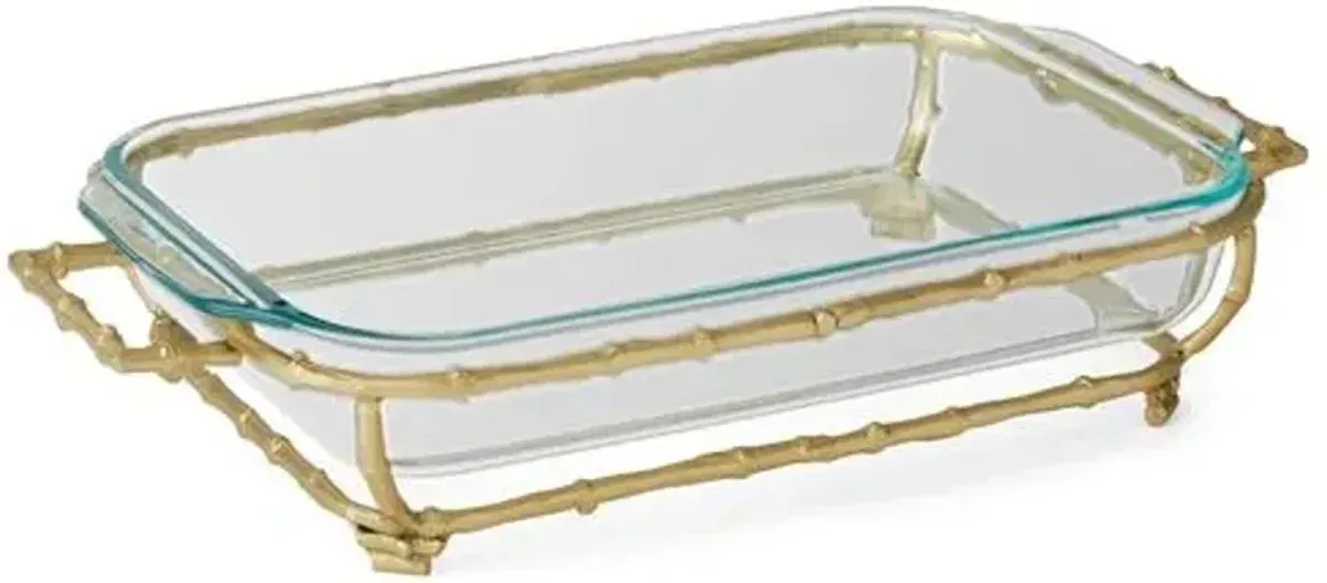 Larsen Rectangular Casserole Holder - Gold - Silver