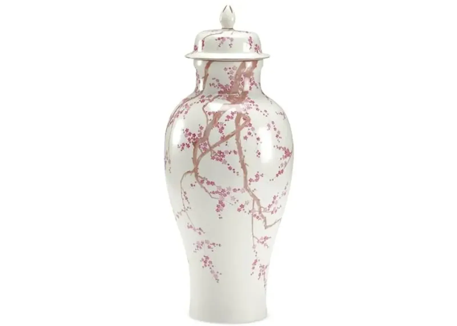 20" Slender Temple Jar - Pink/White - Chelsea House