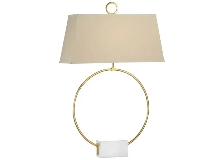 Ring Marble Table Lamp - Gold/White - Chelsea House