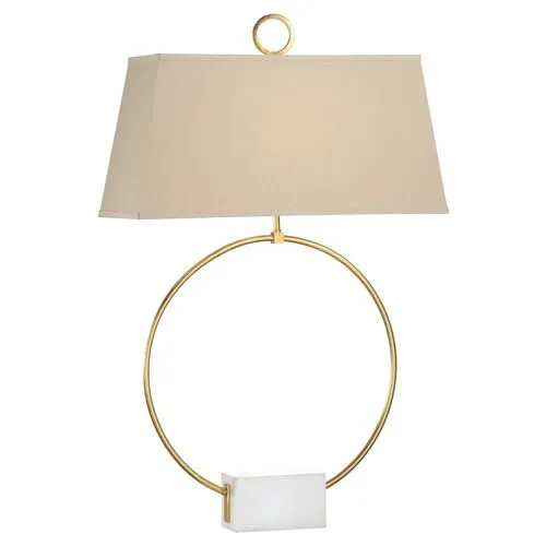 Ring Marble Table Lamp - Gold/White - Chelsea House