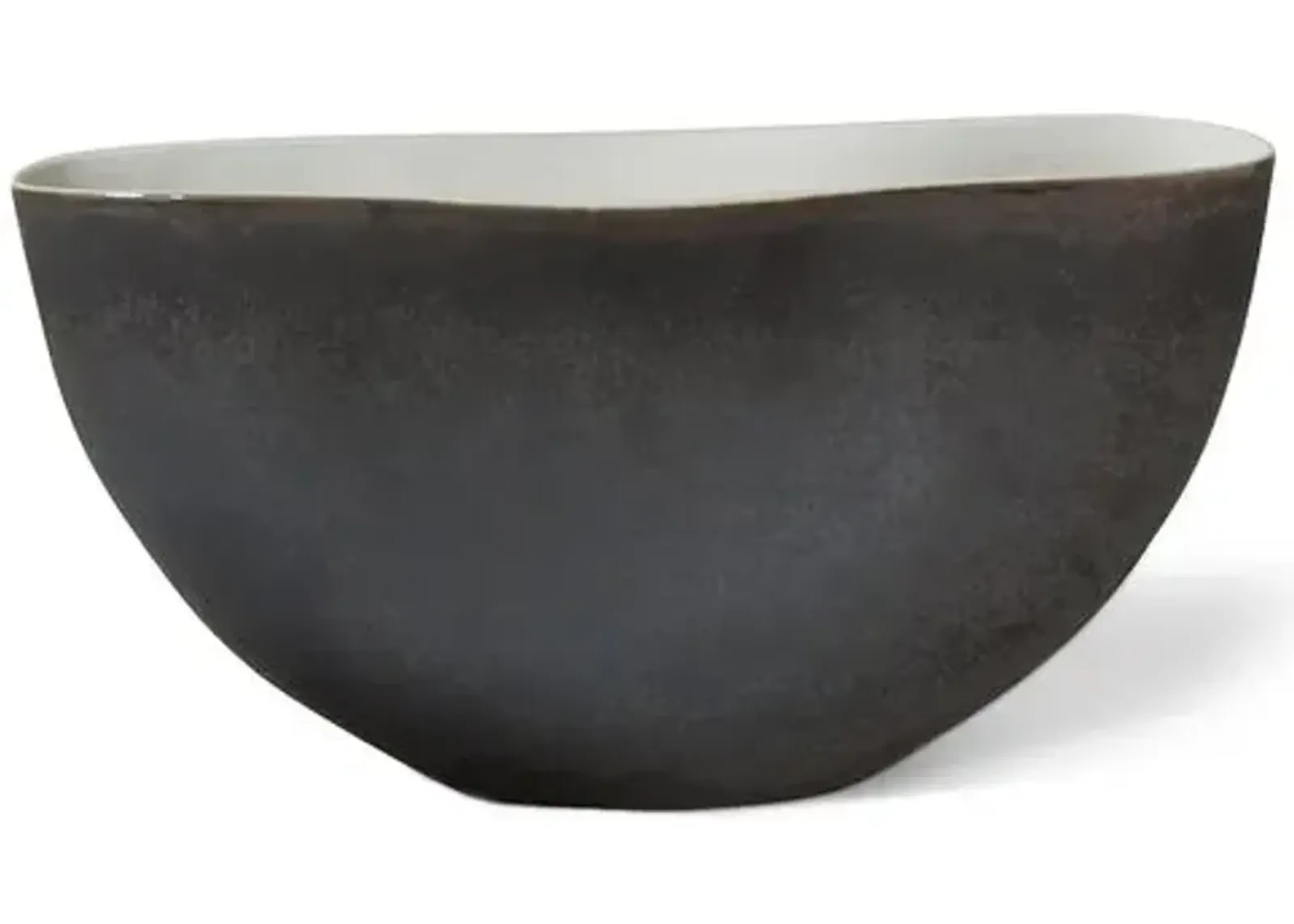 Isaias Pinched Bowl - Matte Bronze - Global Views - Black