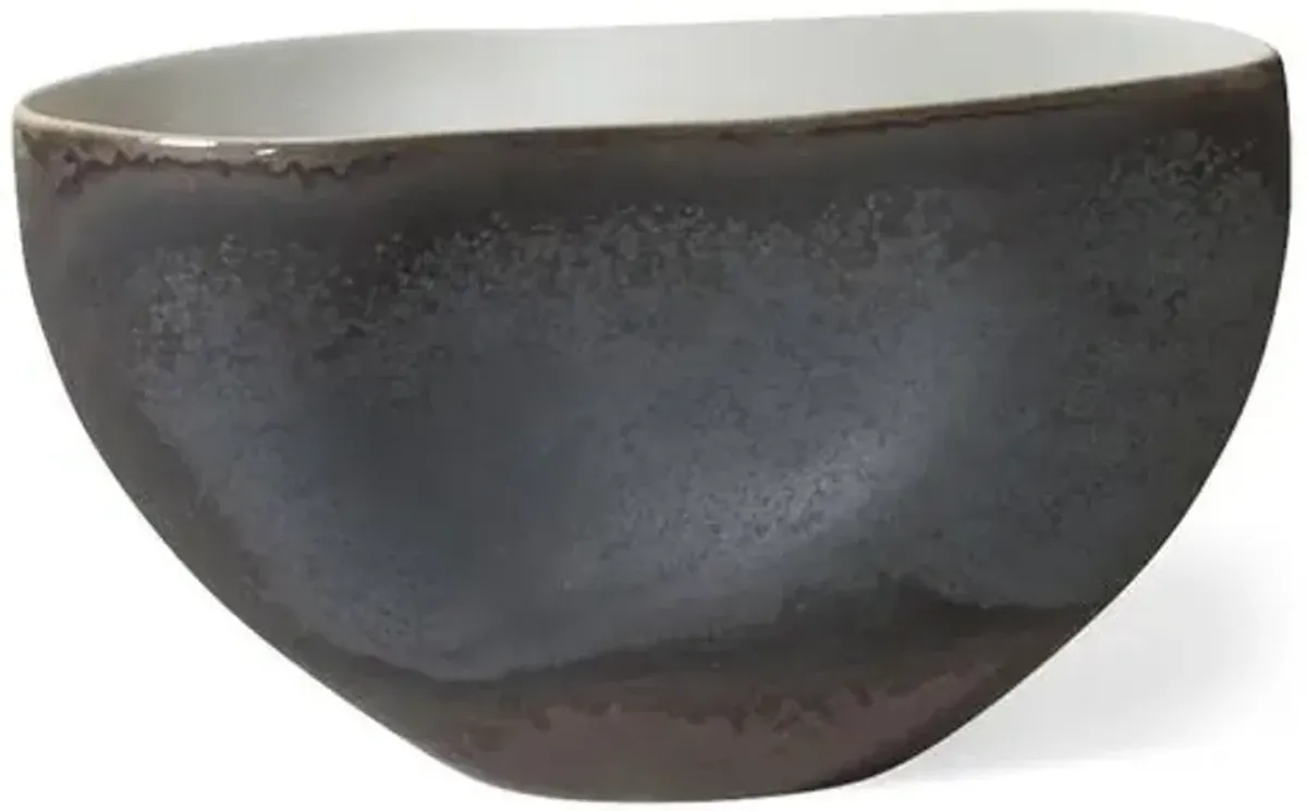 Isaias Pinched Bowl - Matte Bronze - Global Views - Black