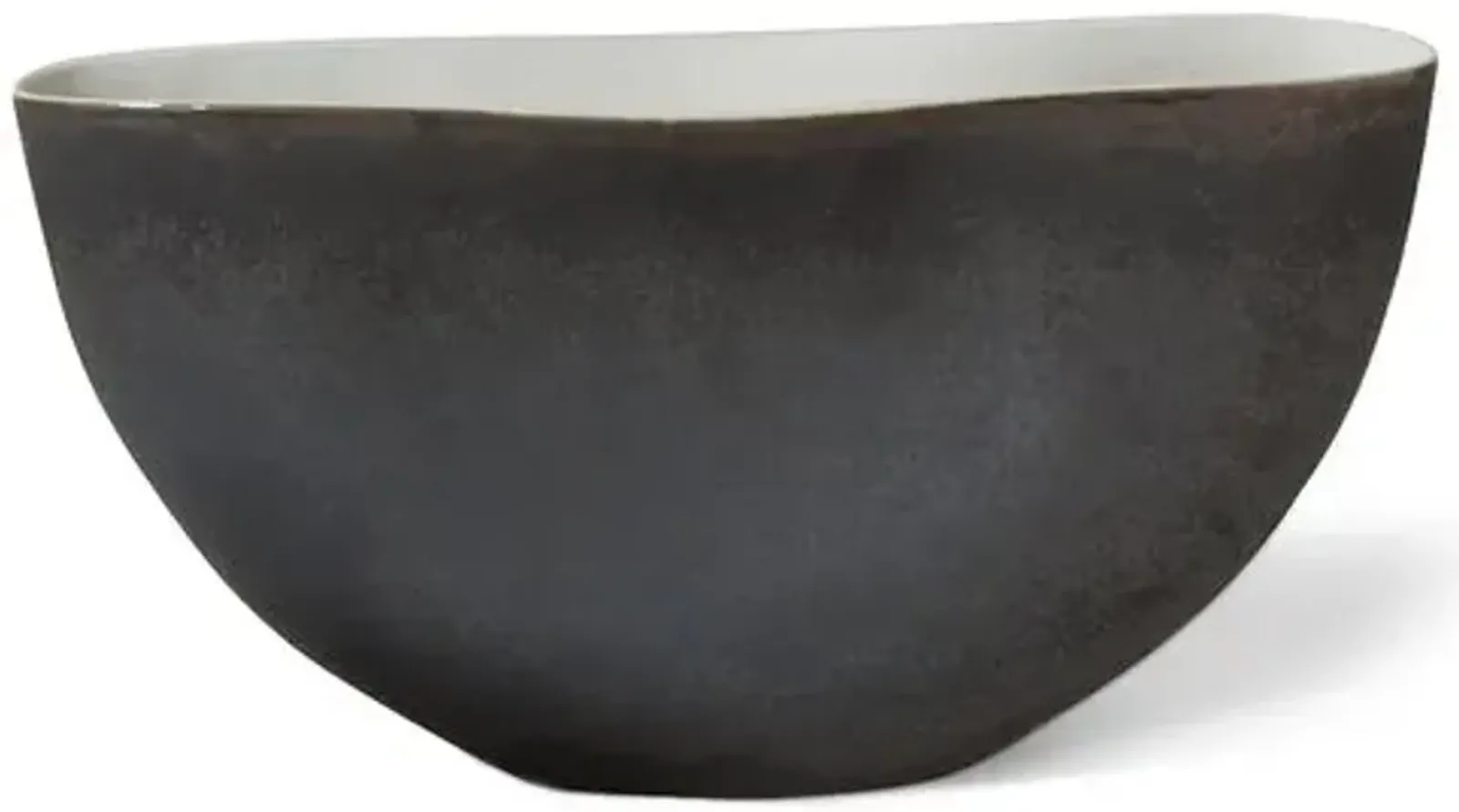 Isaias Pinched Bowl - Matte Bronze - Global Views - Black