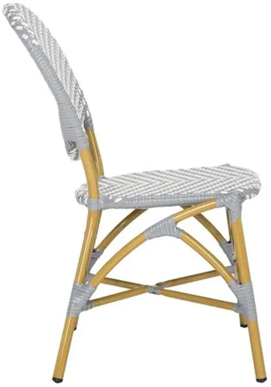 Set of 2 Ariel Stacking Outdoor Side Chairs - Gray/White