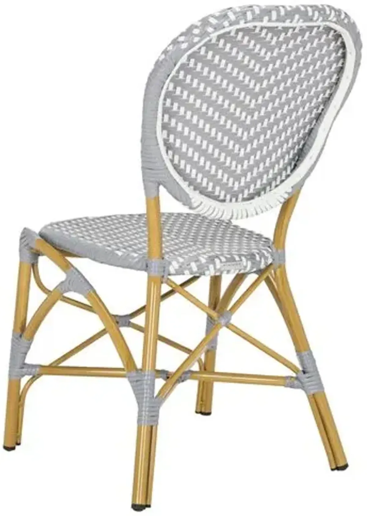 Set of 2 Ariel Stacking Outdoor Side Chairs - Gray/White