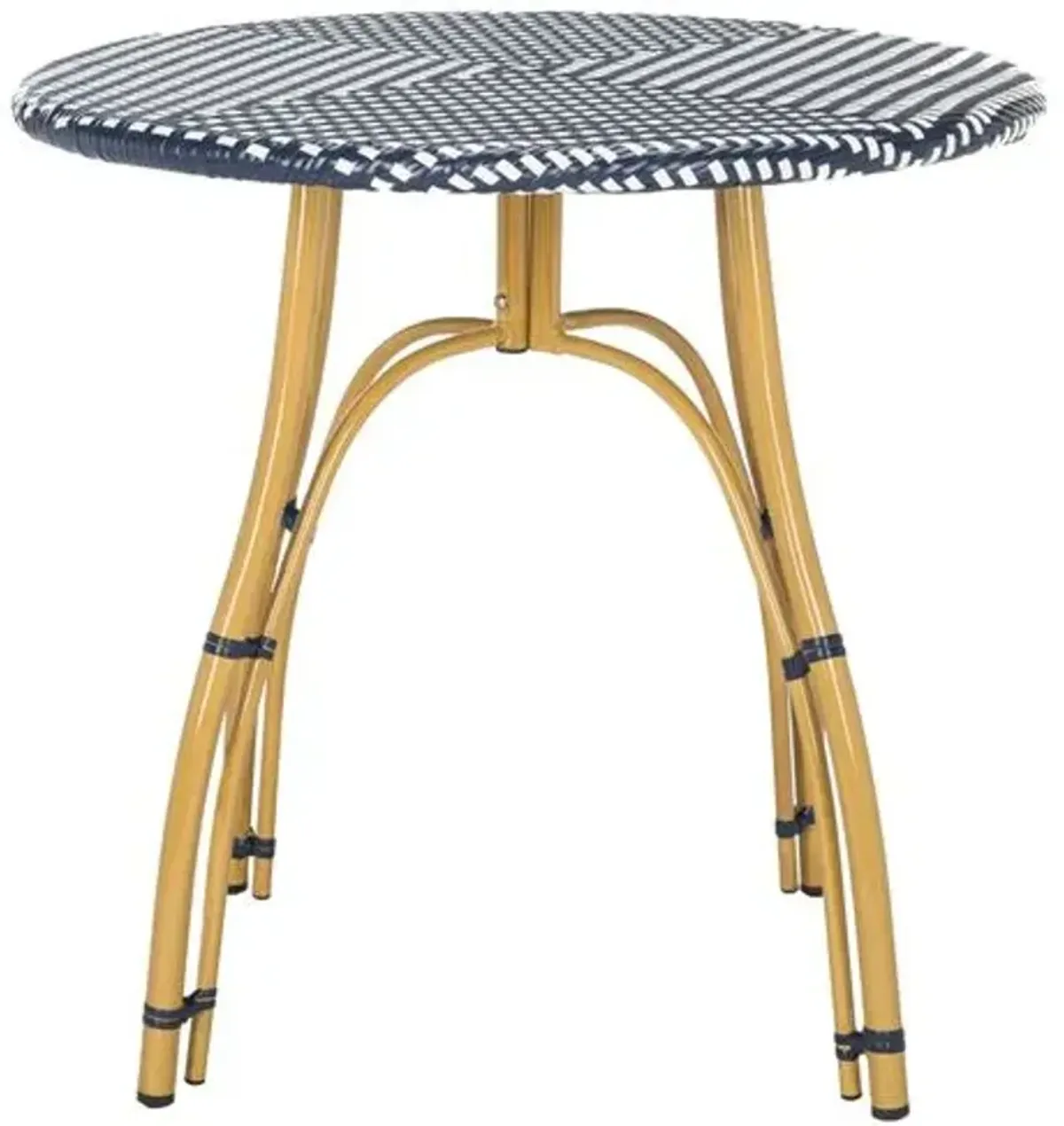 Lillie Outdoor Bistro Table - Navy/White - Blue