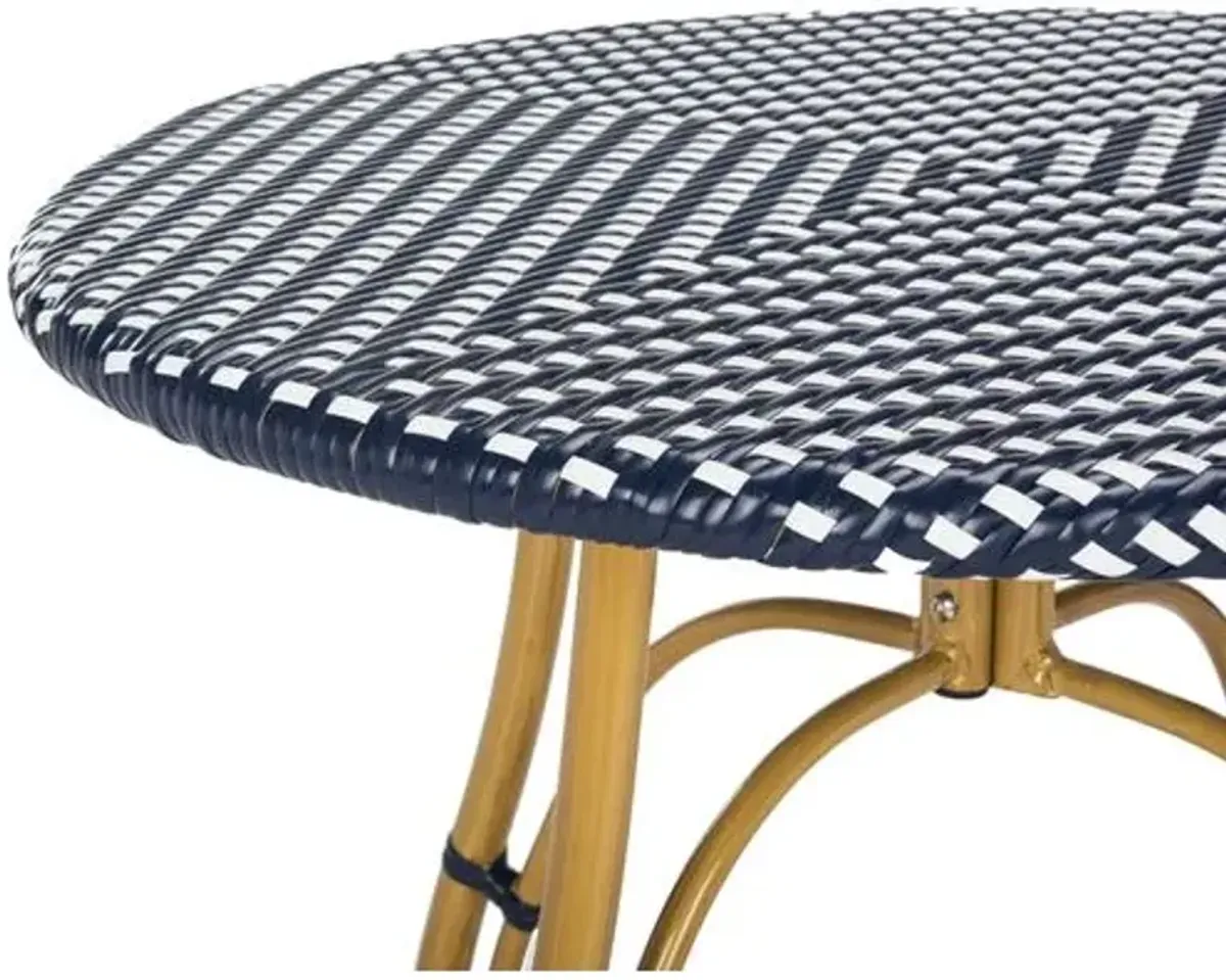 Lillie Outdoor Bistro Table - Navy/White - Blue