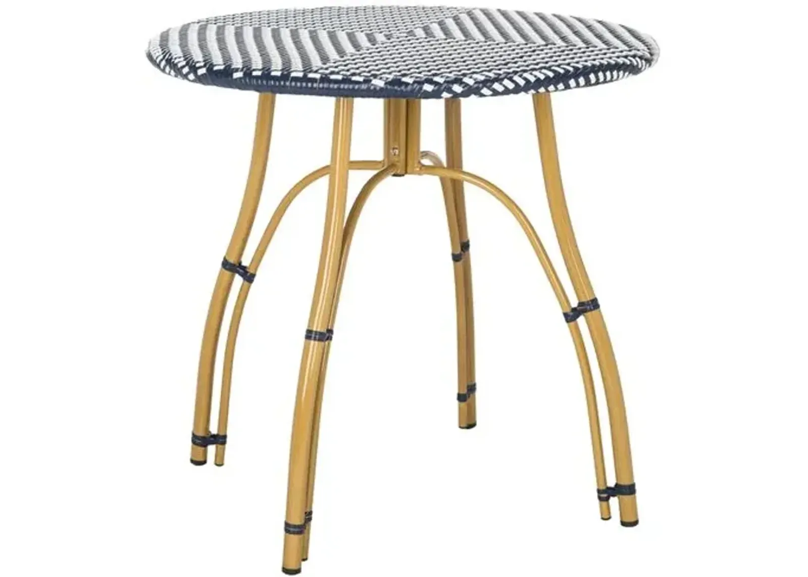 Lillie Outdoor Bistro Table - Navy/White - Blue