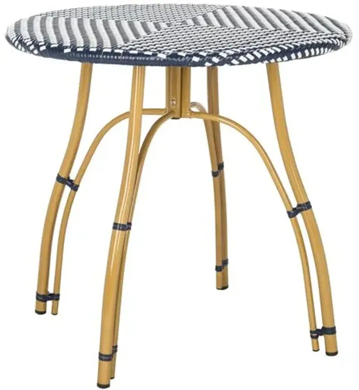 Lillie Outdoor Bistro Table - Navy/White - Blue