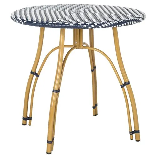 Lillie Outdoor Bistro Table - Navy/White - Blue