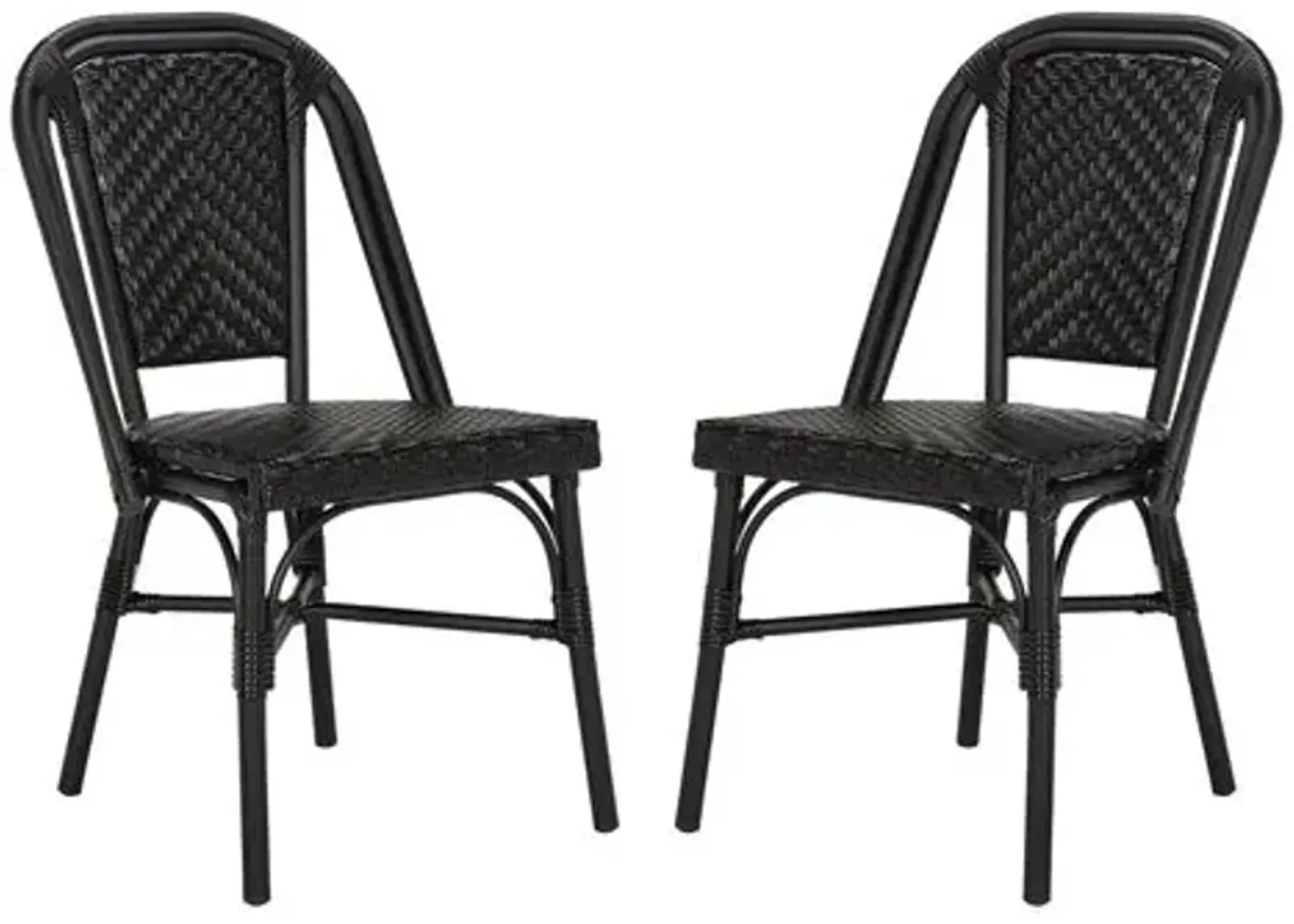 Set of 2 Aliza Stacking Outdoor Side Chairs - Black