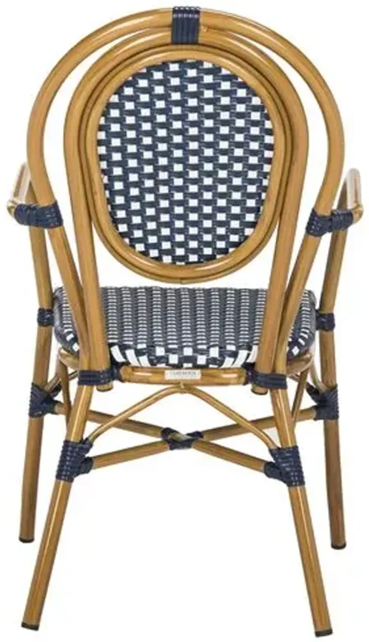 Set of 2 Sierra Outdoor Stacking Armchairs - Navy/White - Blue