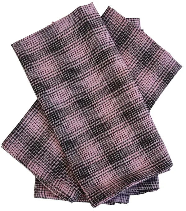 Pink & Black Plaid Dinner Napkins - Set of 4
