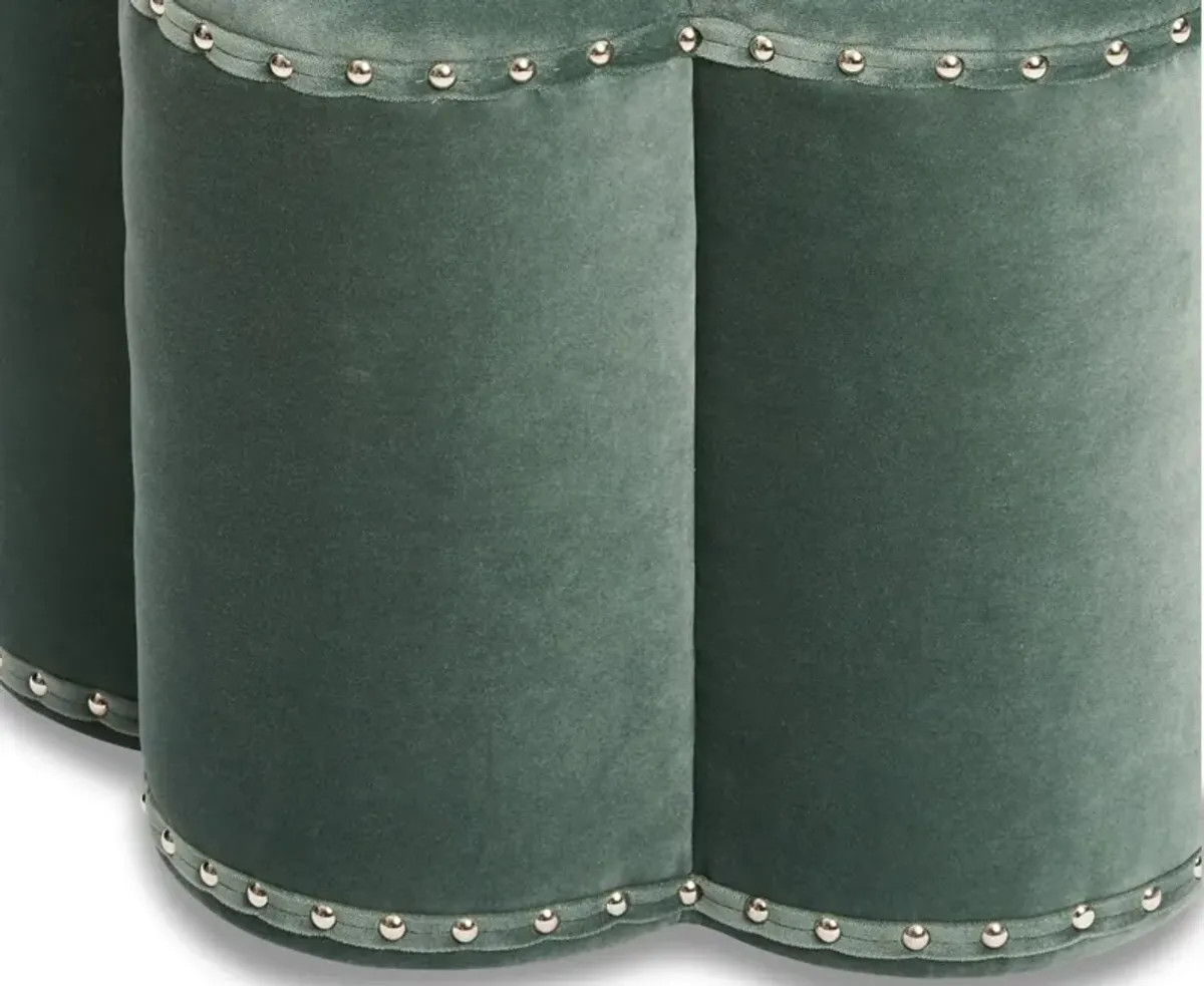 Kate Scallop Velvet Ottoman