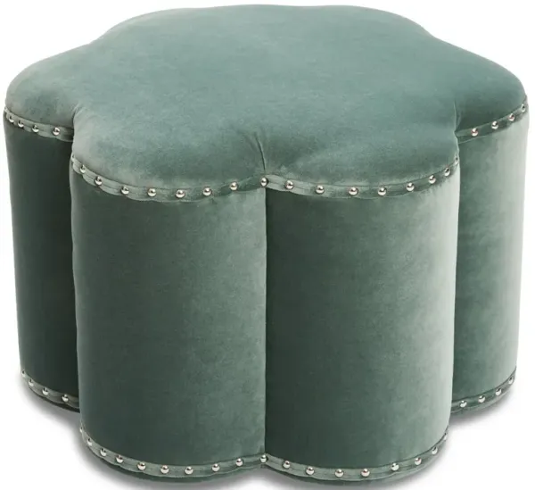 Kate Scallop Velvet Ottoman