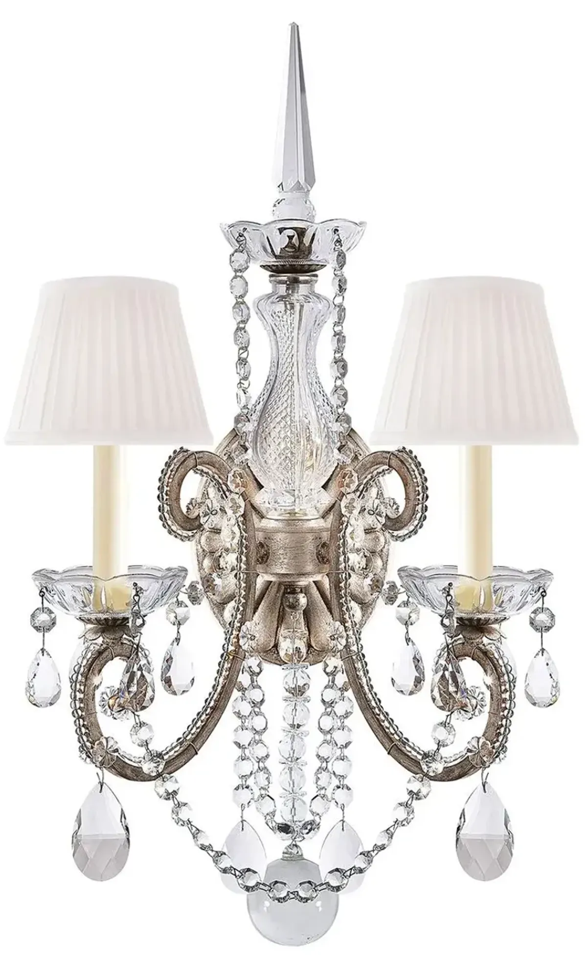 Ralph Lauren Home - Visual Comfort - Adrianna Crystal Double 2-Light Sconce - Silver