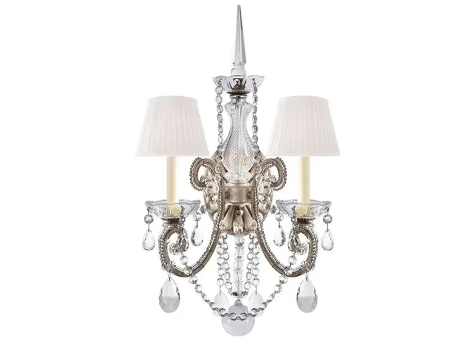 Ralph Lauren Home - Visual Comfort - Adrianna Crystal Double 2-Light Sconce - Silver