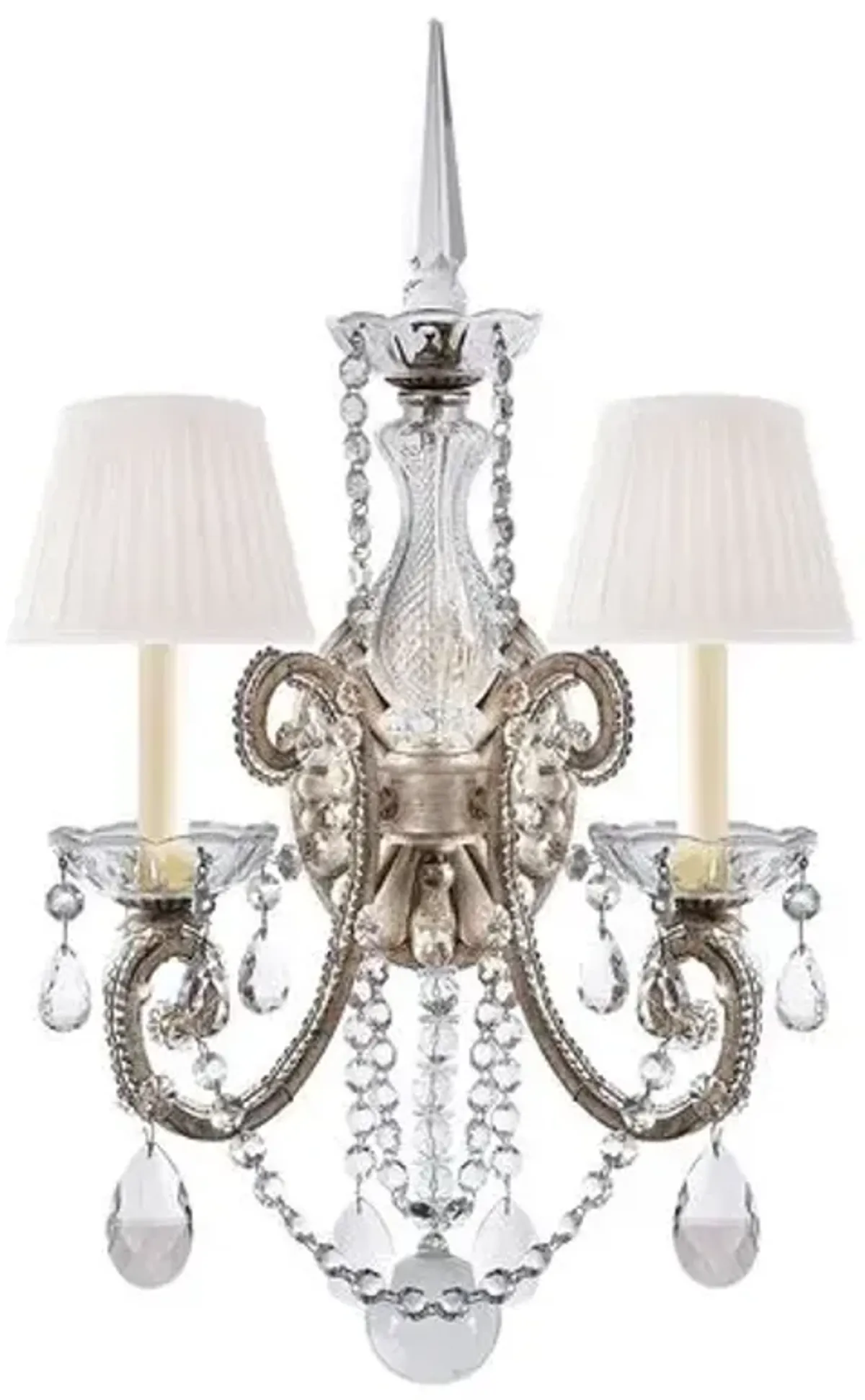 Ralph Lauren Home - Visual Comfort - Adrianna Crystal Double 2-Light Sconce - Silver