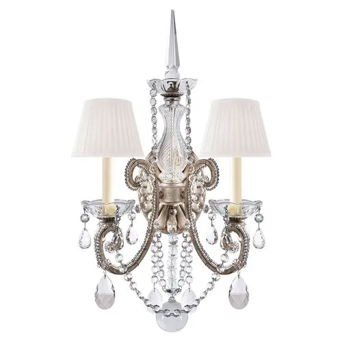 Ralph Lauren Home - Visual Comfort - Adrianna Crystal Double 2-Light Sconce - Silver