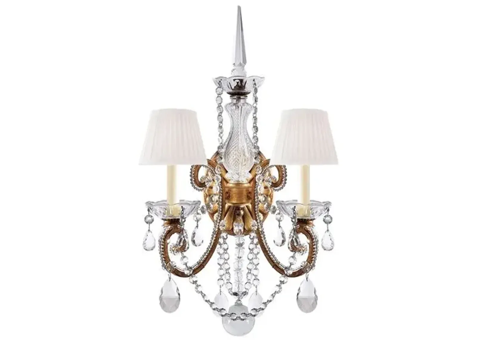 Ralph Lauren Home - Visual Comfort - Adrianna Crystal Double 2-Light Sconce - Gold