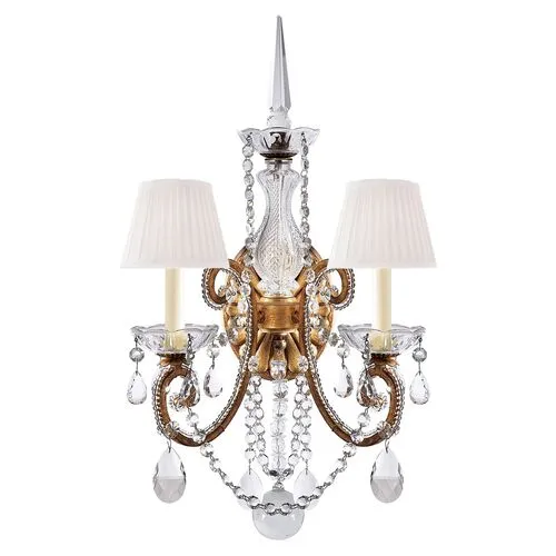 Ralph Lauren Home - Visual Comfort - Adrianna Crystal Double 2-Light Sconce - Gold