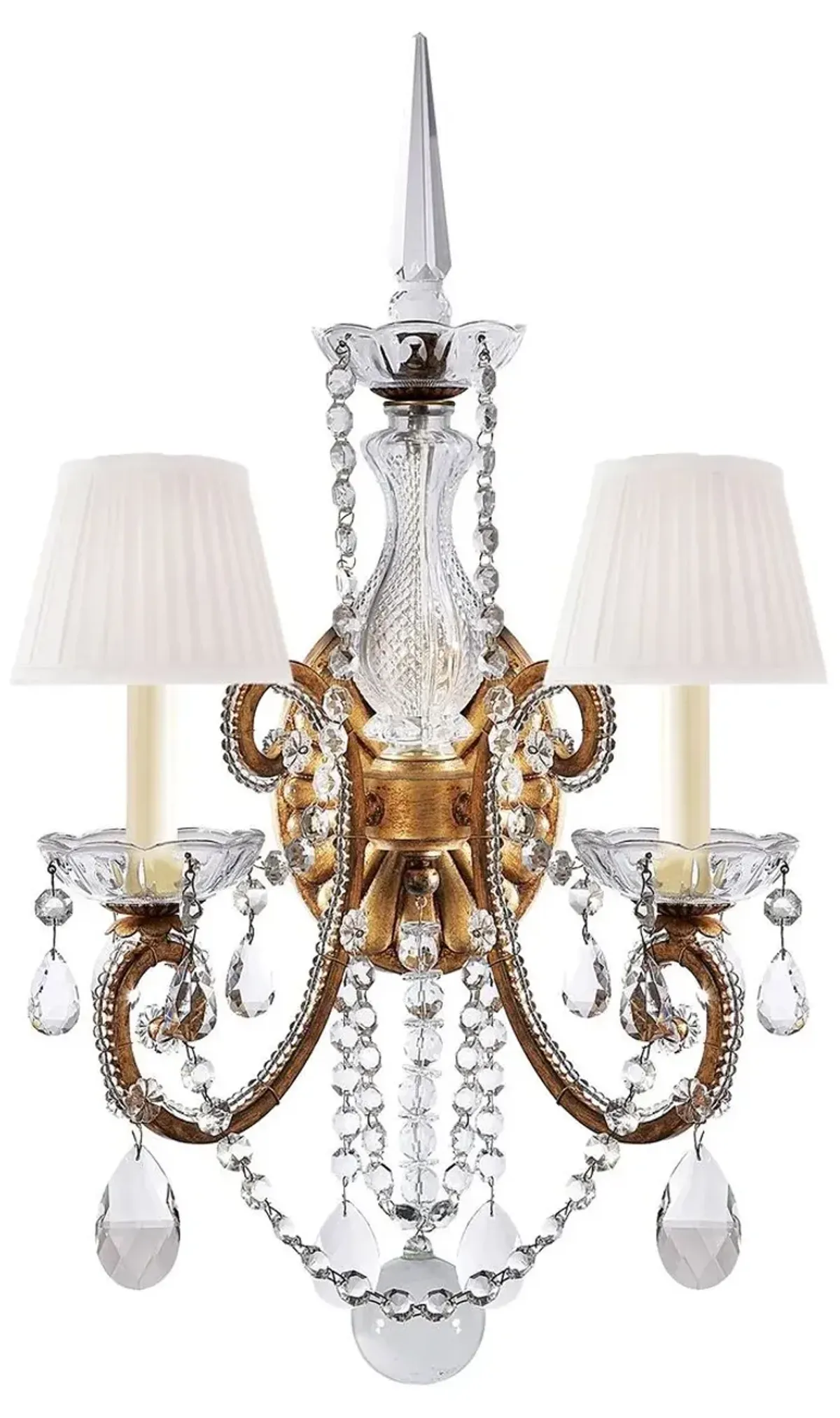 Ralph Lauren Home - Visual Comfort - Adrianna Crystal Double 2-Light Sconce - Gold
