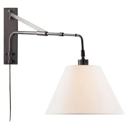 Brompton Extension Swing-Arm Sconce - Black