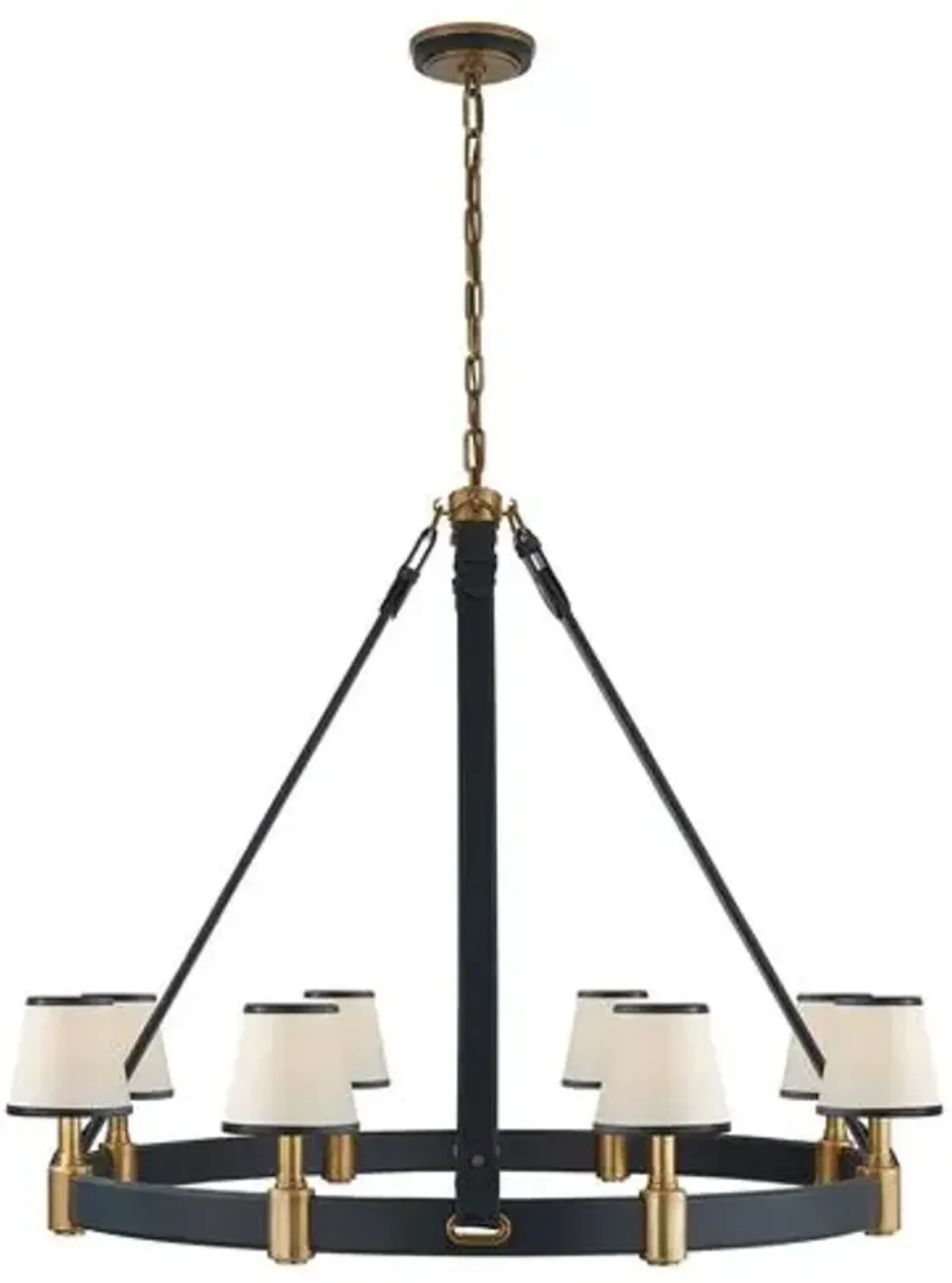 Ralph Lauren Home - Visual Comfort - Riley Large Ring 8-Light Chandelier - Leather - Blue