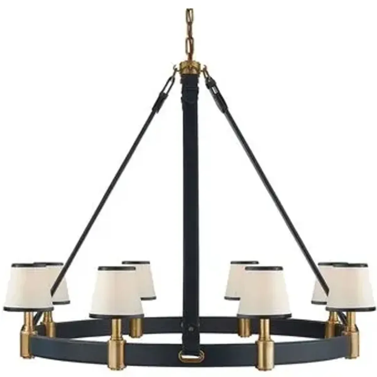 Ralph Lauren Home - Visual Comfort - Riley Large Ring 8-Light Chandelier - Leather - Blue