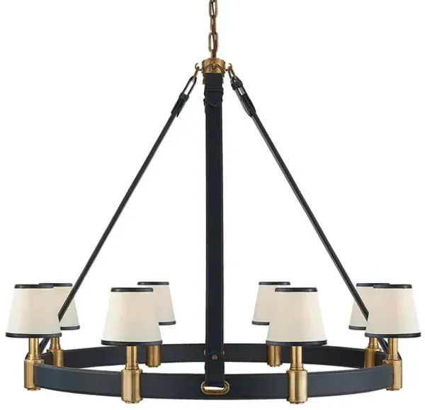 Ralph Lauren Home - Visual Comfort - Riley Large Ring 8-Light Chandelier - Leather - Blue