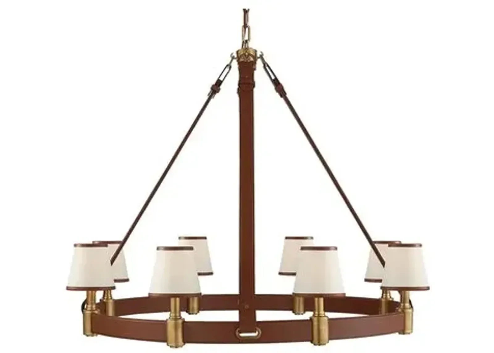 Ralph Lauren Home - Visual Comfort - Riley Large Ring 8-Light Chandelier - Leather - Brown