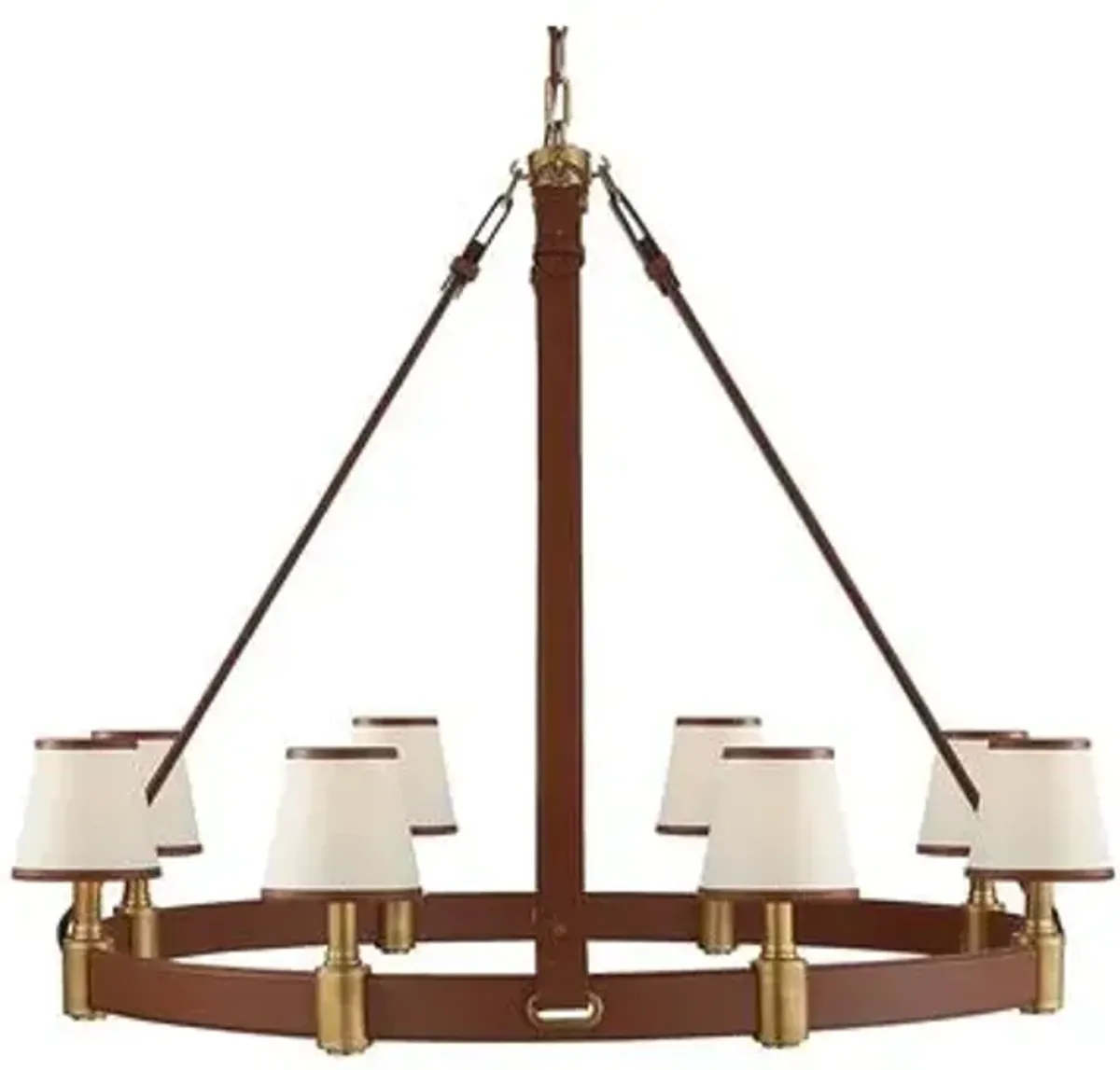 Ralph Lauren Home - Visual Comfort - Riley Large Ring 8-Light Chandelier - Leather - Brown