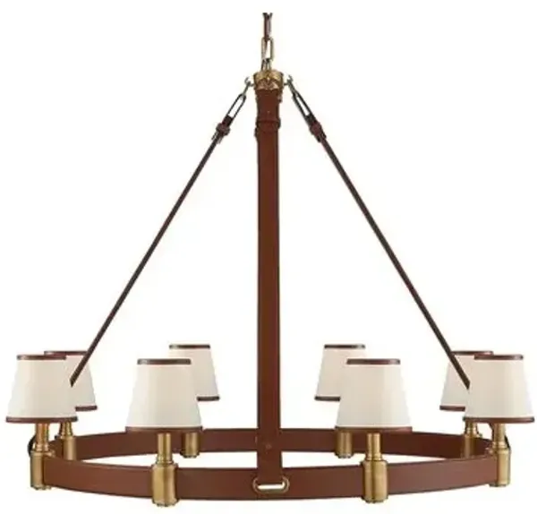 Ralph Lauren Home - Visual Comfort - Riley Large Ring 8-Light Chandelier - Leather - Brown