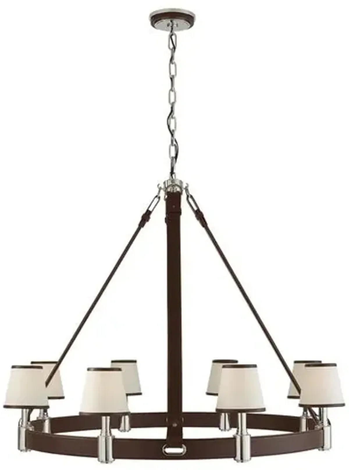 Ralph Lauren Home - Visual Comfort - Riley Large Ring 8-Light Chandelier - Leather - Brown