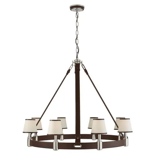 Ralph Lauren Home - Visual Comfort - Riley Large Ring 8-Light Chandelier - Leather - Brown