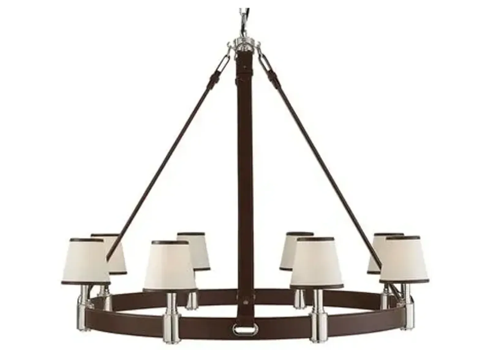 Ralph Lauren Home - Visual Comfort - Riley Large Ring 8-Light Chandelier - Leather - Brown