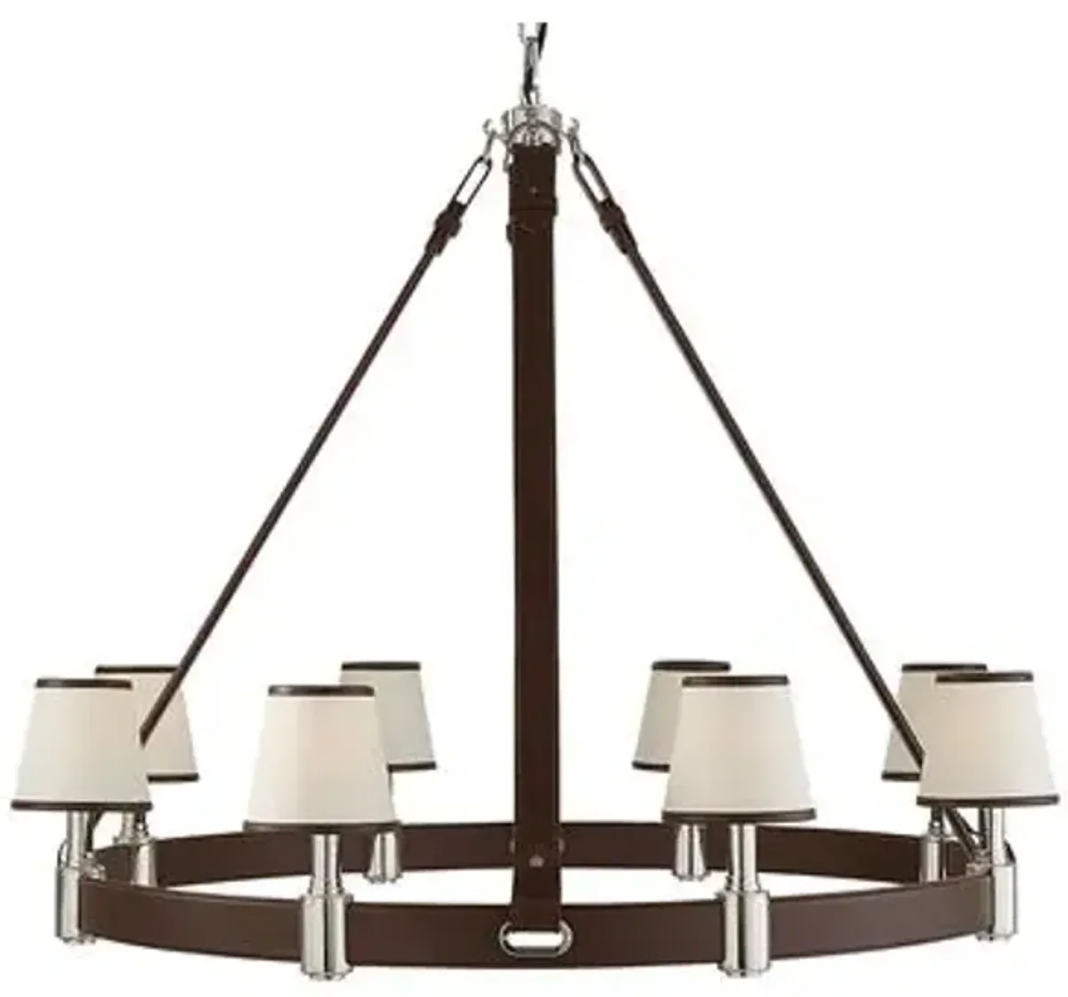 Ralph Lauren Home - Visual Comfort - Riley Large Ring 8-Light Chandelier - Leather - Brown