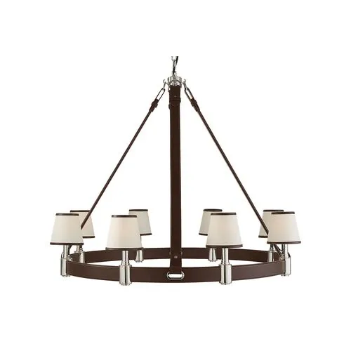 Ralph Lauren Home - Visual Comfort - Riley Large Ring 8-Light Chandelier - Leather - Brown