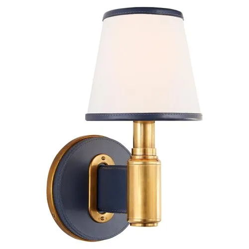 Ralph Lauren Home - Visual Comfort - Riley Single Sconce - Leather - Blue