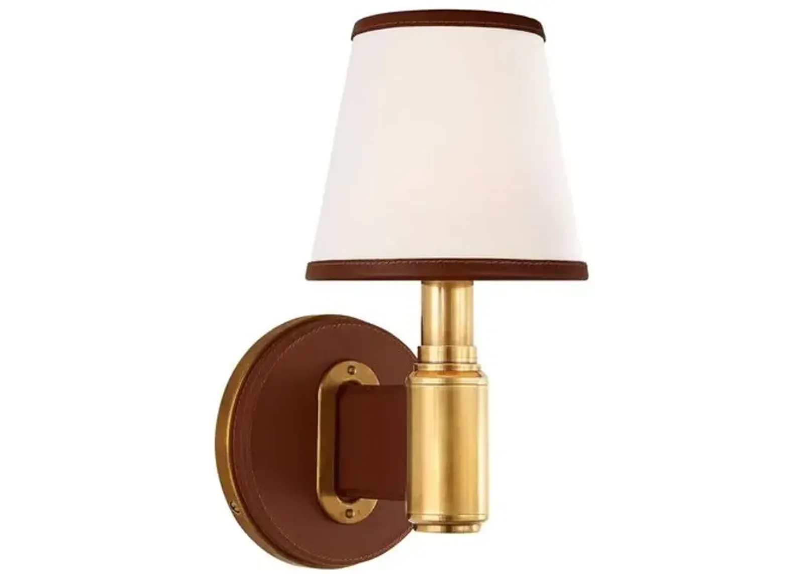 Ralph Lauren Home - Visual Comfort - Riley Single Sconce - Leather - Brown