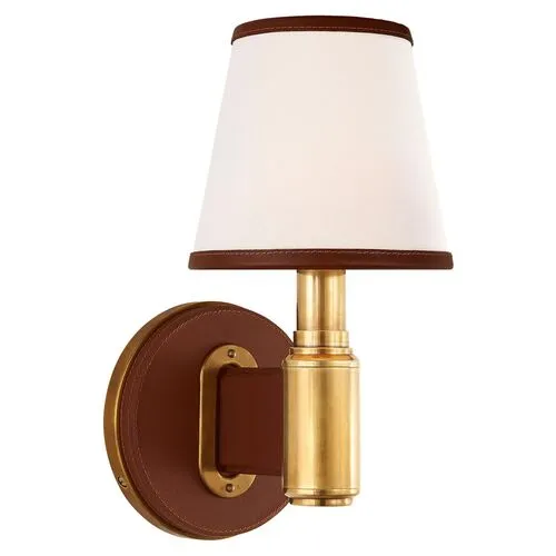 Ralph Lauren Home - Visual Comfort - Riley Single Sconce - Leather - Brown