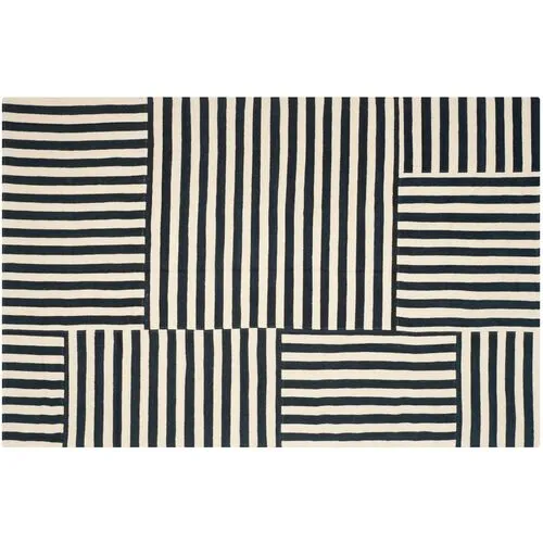 Canyon Stripe Patch Rug - Ralph Lauren Home - Black - Black