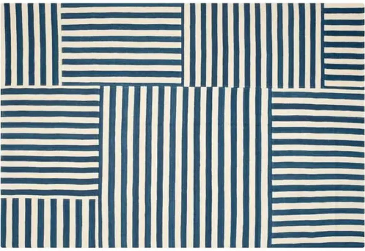 Canyon Stripe Patch Rug - Ralph Lauren Home - Blue - Blue