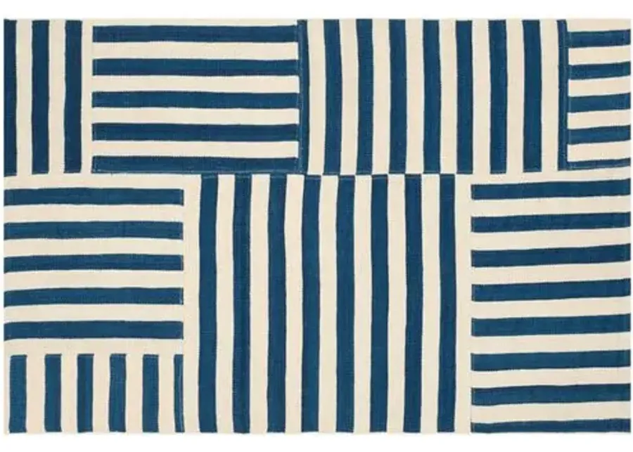 Canyon Stripe Patch Rug - Ralph Lauren Home - Blue - Blue