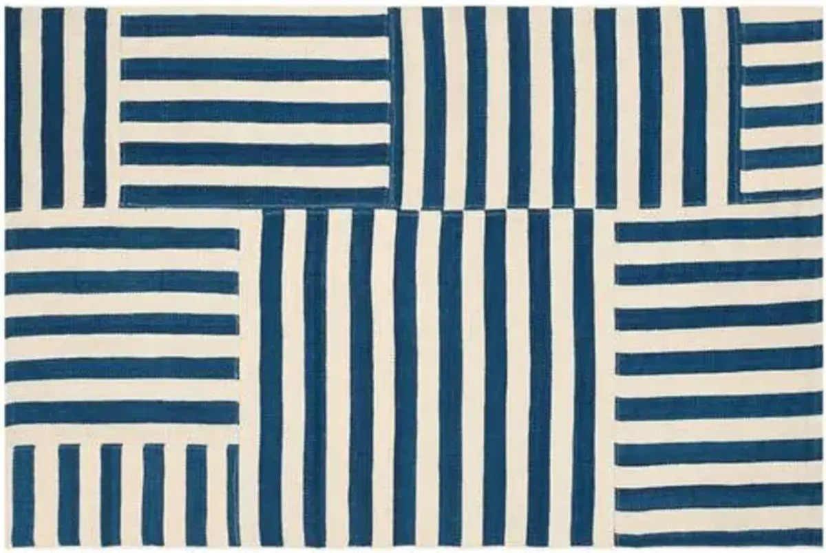 Canyon Stripe Patch Rug - Ralph Lauren Home - Blue - Blue