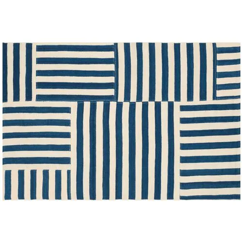 Canyon Stripe Patch Rug - Ralph Lauren Home - Blue - Blue