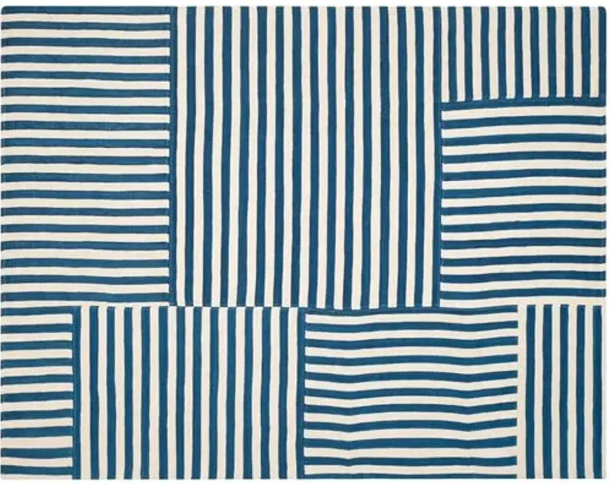 Canyon Stripe Patch Rug - Ralph Lauren Home - Blue - Blue